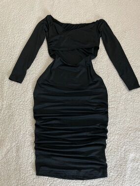 Black midi dress